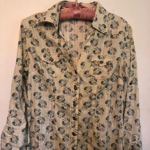 Paisley print button down shirt